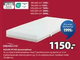 JYSK HULDA PF100 skummadrass tilbud