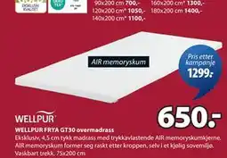 JYSK WELLPUR FRYA GT30 overmadrass tilbud
