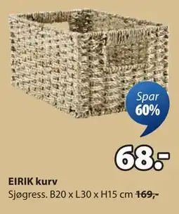 JYSK EIRIK kurv, NOK 68 tilbud