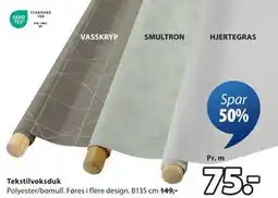 JYSK Tekstilvoksduk, NOK 75 tilbud