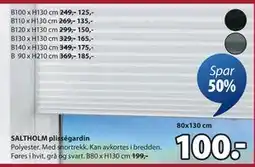 JYSK SALTHOLM plisségardin tilbud