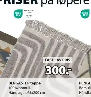JYSK BERGASTER teppe, NOK 300 tilbud
