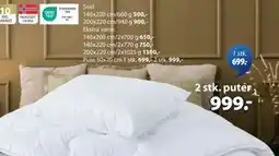 JYSK 2 stk. puter, NOK 999 tilbud