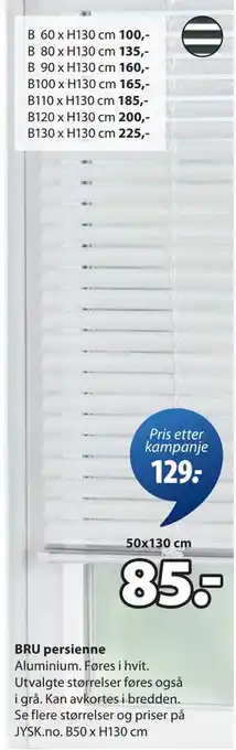 JYSK BRU persienne tilbud