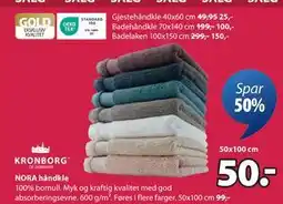 JYSK NORA håndkle, NOK 50 tilbud