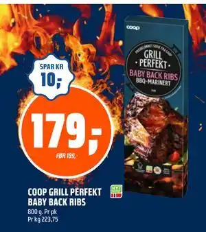 Coop Obs COOP GRILL PERFEKT BABY BACK RIBS, NOK 179 tilbud