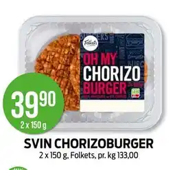 Kiwi SVIN CHORIZOBURGER, NOK 39.9 tilbud