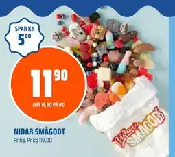 Coop Obs NIDAR SMÅGODT, NOK 11.9 tilbud