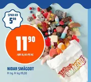 Coop Obs NIDAR SMÅGODT, NOK 11.9 tilbud