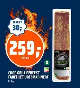 Coop Obs COOP GRILL PERFEKT FÅREFILET URTEMARINERT, NOK 259 tilbud