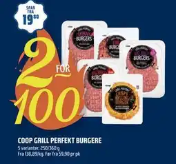 Coop Obs COOP GRILL PERFEKT BURGERE, NOK 100 tilbud