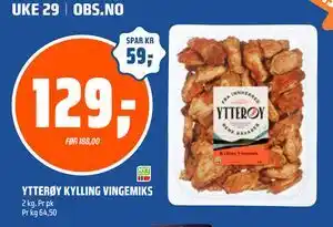 Coop Obs YTTERØY KYLLING VINGEMIKS, NOK 129 tilbud