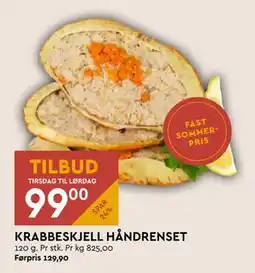 Coop Mega KRABBESKJELL HÅNDRENSET, NOK 99 tilbud