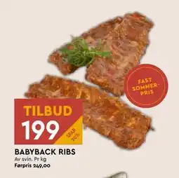 Coop Mega BABYBACK RIBS, NOK 199 tilbud