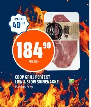 Coop Obs COOP GRILL PERFEKT LOW & SLOW SVINENAKKE, NOK 184.9 tilbud