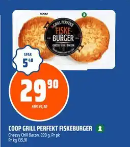 Coop Obs COOP GRILL PERFEKT FISKEBURGER, NOK 29.9 tilbud
