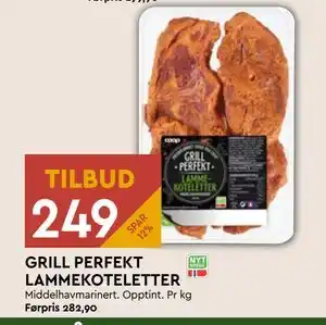 Coop Mega GRILL PERFEKT LAMMEKOTELETTER, NOK 249 tilbud