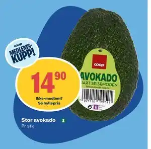 Coop Obs Stor avokado, Medlemspris tilbud