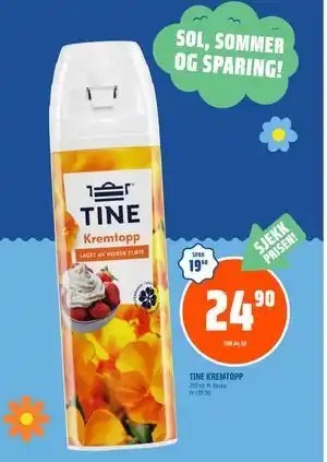 Coop Obs TINE KREMTOPP, NOK 24.9 tilbud