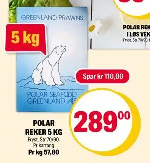 Coop Extra POLAR REKER 5 KG, NOK 289 tilbud
