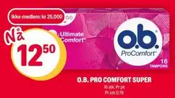 Coop Extra O.B. PRO COMFORT SUPER, NOK 25, Medlemspris tilbud