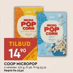 Coop Mega COOP MICROPOP, NOK 14.9 tilbud