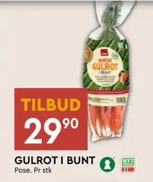 Coop Mega GULROT I BUNT, NOK 29.9 tilbud