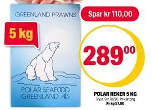 Coop Extra POLAR REKER 5 KG, NOK 289 tilbud
