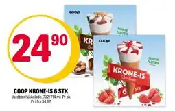 Coop Extra COOP KRONE-IS 6 STK, NOK 24.9 tilbud