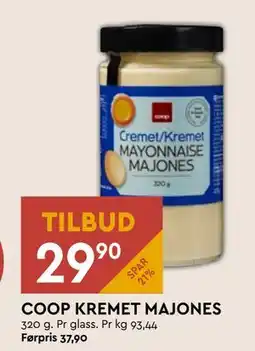 Coop Mega COOP KREMET MAJONES, NOK 29.9 tilbud