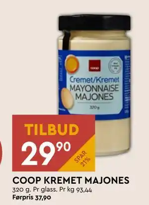 Coop Mega COOP KREMET MAJONES, NOK 29.9 tilbud