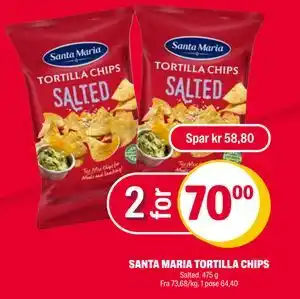 Coop Extra SANTA MARIA TORTILLA CHIPS, NOK 70 tilbud