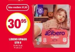 Coop Extra LIBERO UP&GO STR 8, NOK 61.9, Medlemspris tilbud