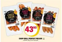 Coop Extra COOP GRILL PERFEKT PØLSER, NOK 43.9 tilbud