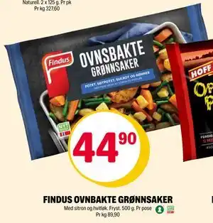 Coop Extra FINDUS OVNBAKTE GRØNNSAKER, NOK 44.9 tilbud