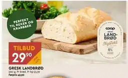 Coop Mega GRESK LANDBRØD, NOK 29.9 tilbud