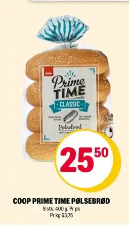 Coop Extra COOP PRIME TIME PØLSEBRØD, NOK 25.5 tilbud