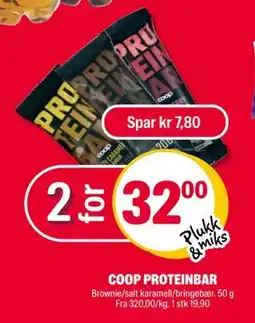 Coop Extra COOP PROTEINBAR, NOK 32 tilbud