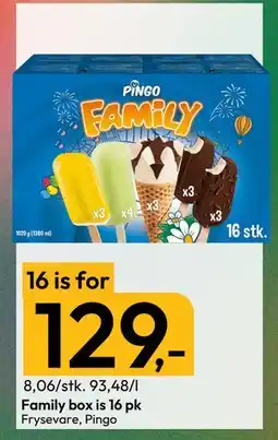 Gigaboks Family box is 16 pk, NOK 129 tilbud
