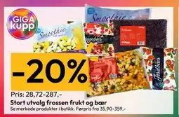 Gigaboks Stort utvalg frossen frukt og bær tilbud