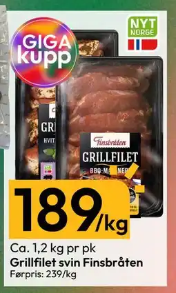 Gigaboks Grillfilet svin Finsbråten, NOK 189 tilbud