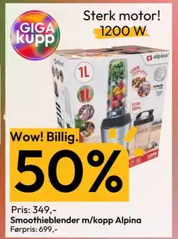 Gigaboks Smoothieblender m/kopp Alpina, NOK 349 tilbud