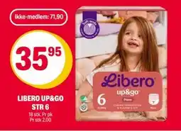 Coop Extra LIBERO UP&GO STR 6, NOK 71.9, Medlemspris tilbud