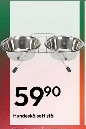 Gigaboks Hundeskålsett stål, NOK 59.9 tilbud