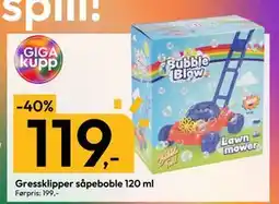 Gigaboks Gressklipper såpeboble 120 ml, NOK 119 tilbud