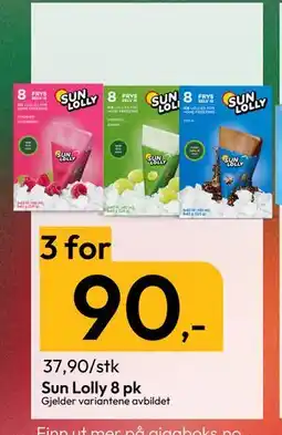 Gigaboks Sun Lolly 8 pk, NOK 90 tilbud