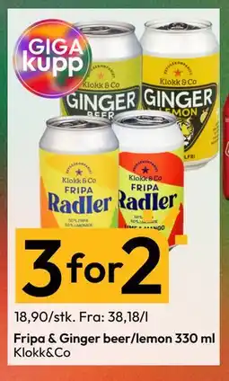 Gigaboks Fripa & Ginger beer/lemon 330 ml, NOK 18.9 tilbud