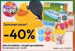 Gigaboks Alle strandleker, utespill og badeleker tilbud