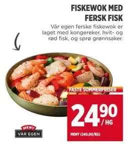 Meny FISKEWOK MED FERSK FISK, NOK 24.9 tilbud