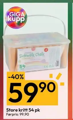 Gigaboks Store kritt 54 pk, NOK 59.9 tilbud